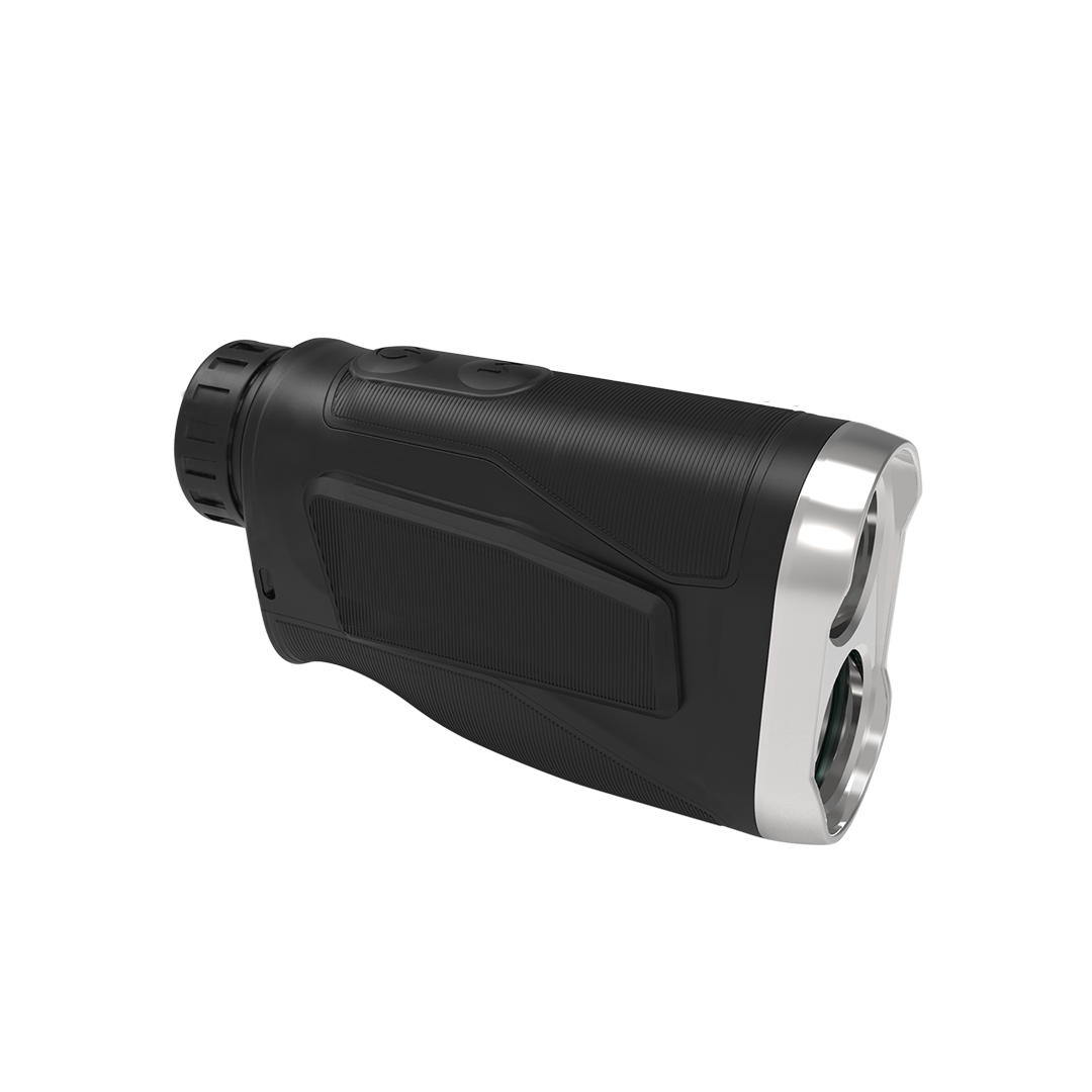 RavenX Pro golf rangefinder opposite side view with magnetic strip by Birdova