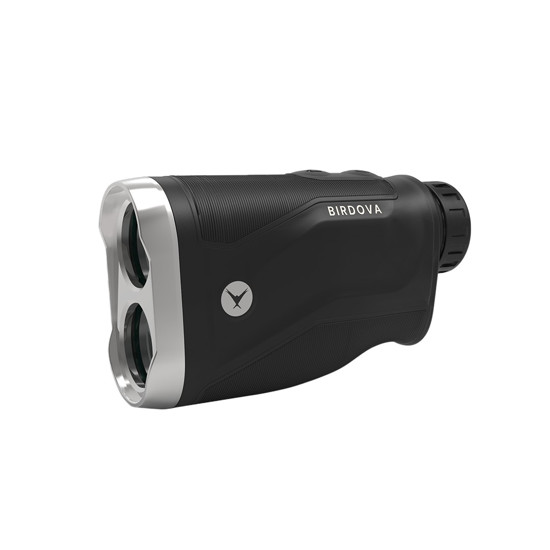 RavenX Pro golf rangefinder side view showing branding by Birdova