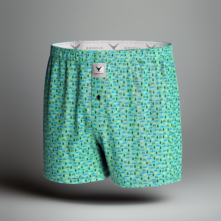 Course Hazards boxers floating in studio environment by Birdova