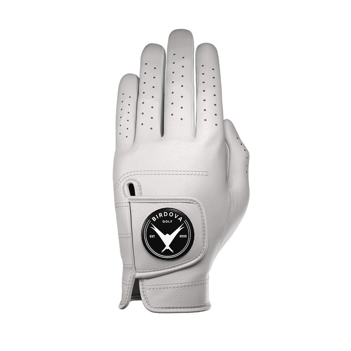 Snowy Owl White Golf Glove main side view by Birdova