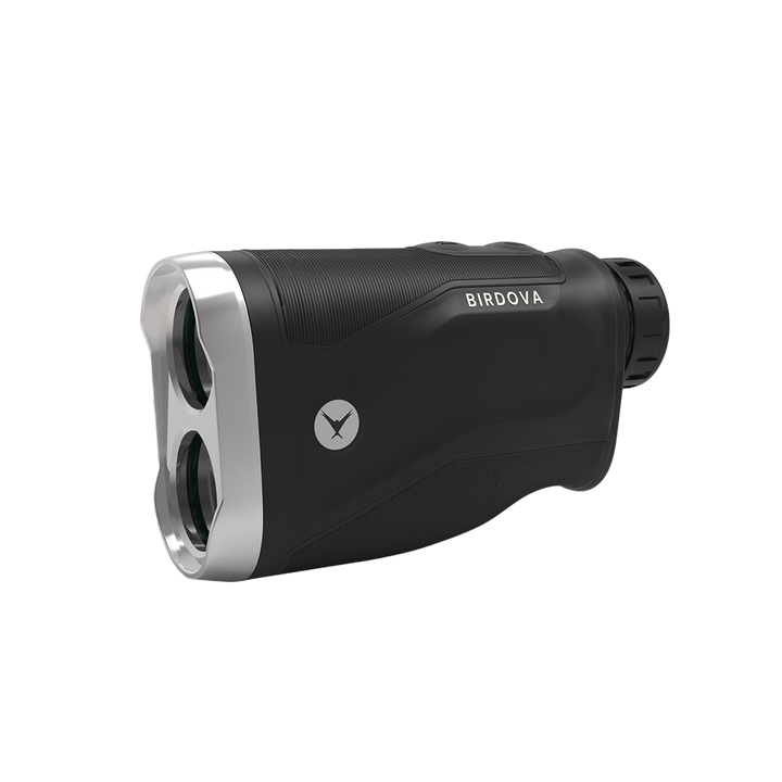 RavenX Pro golf rangefinder side view showing branding by Birdova