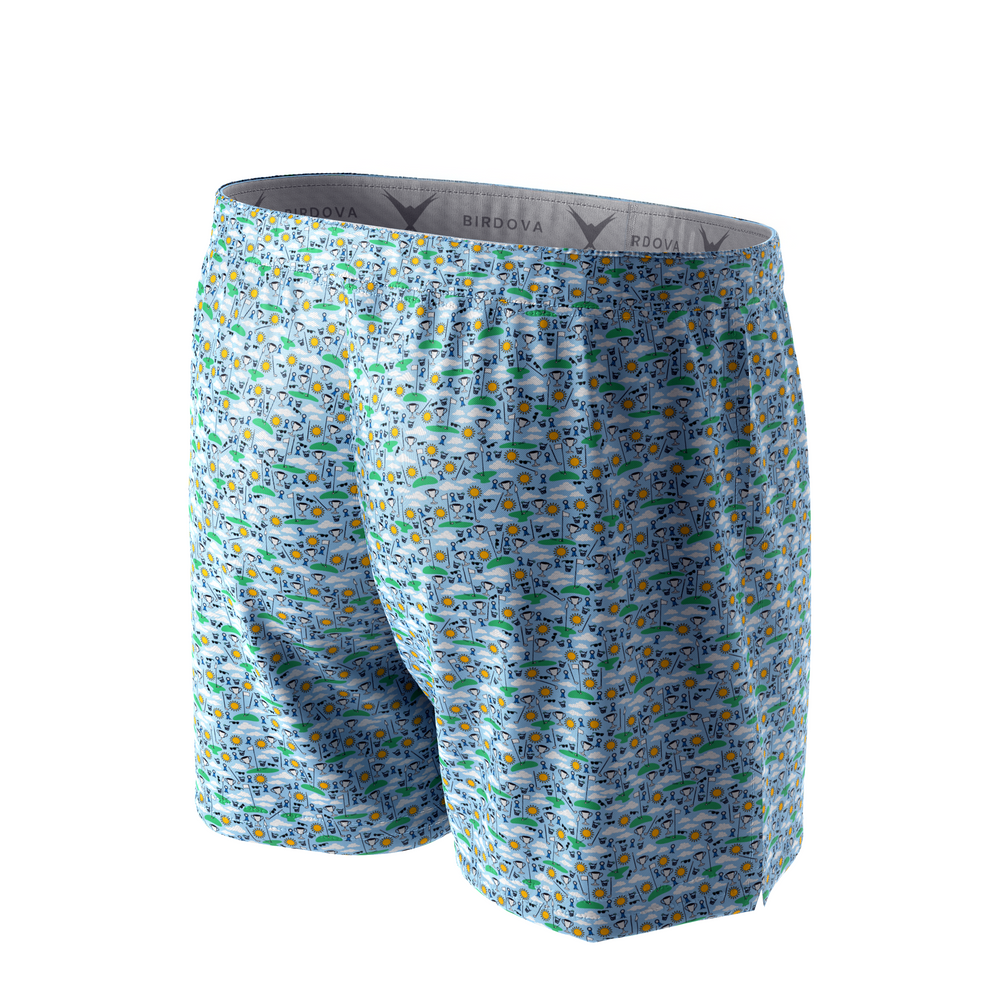 Back view of Hole-In-One Dream golf achievement-themed boxers by Birdova